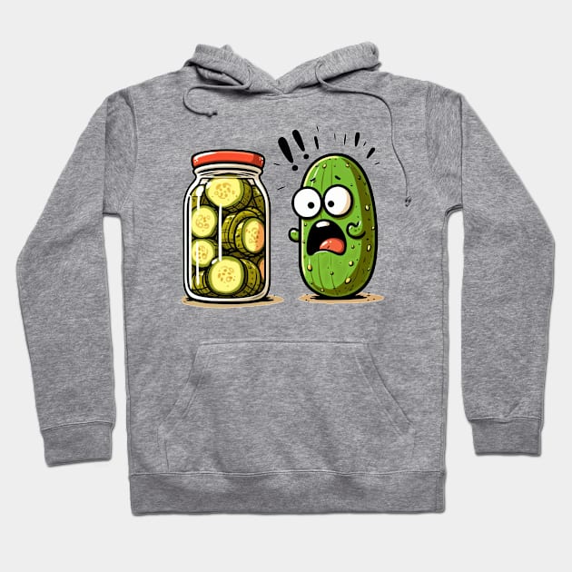 Funny Pickle Surprise Cucumber And A Jar Of Sliced Pickles Hoodie by Printastic Artisan Design